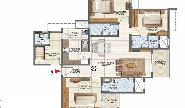 Featured Image of Embassy Knowledge Park 3 BHK Floor Plan